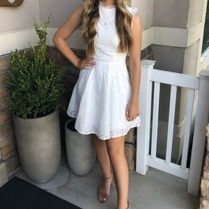 White Eyelet Mini Dress